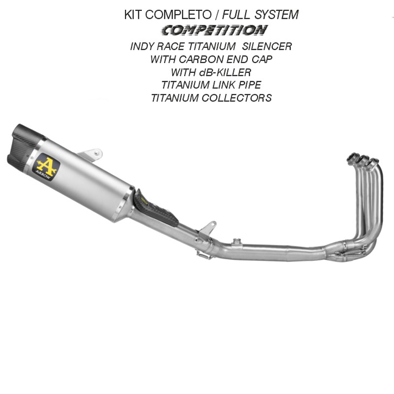 Kit completo Arrow Competition con terminale Indy Race Full Titanium fondello carbonio per CFMOTO 675 NK 2025-2026
