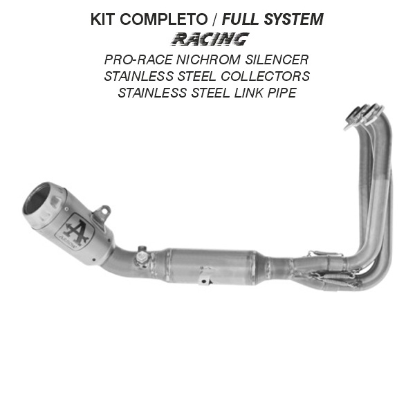 Scarico completo racing Arrow con terminale Pro-Race Nichrom fondello acciaio per CFMOTO 675 NK 2025-2026