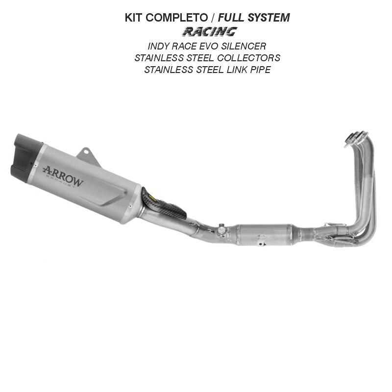 Scarico completo Arrow con terminale racing Arrow Indy-Race Evo Titanio fondello carbonio per CFMOTO 675 NK 2025-2026